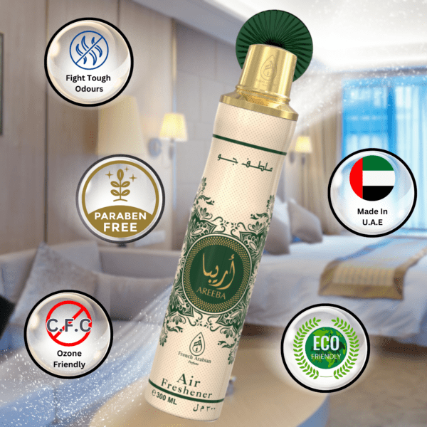 areeba 300ml air fresheners room fragrances. The authentic arabic home fragrances with Vanilla, Amber, and Floral notes