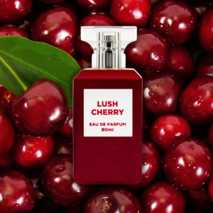 Contained in a luscious, deep cherry-red bottle. Capturing the scent's dichotomy of sweet and dark, the flacon is adored by a pale pink label, the colour of cherry blossoms.