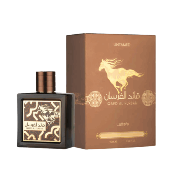 Lattafa Qaed Al Fursan Untamed Eau De Parfum 100ml Woody spicy fragrance Qaed Al Fursan Untamed by Lattafa is a woody spicy fragrance designed for both women and men who exude quiet confidence and natural charisma. Launched in 2025, this scent captures the spirit of bold individuality with a blend that is rich, complex, and unmistakably memorable. From the first spritz, you're introduced to a vibrant and spicy opening, where cinnamon, mandarin, cardamom, and nutmeg awaken the senses with warmth and zest. As the fragrance unfolds, the heart reveals an intriguing contrast – the smooth sweetness of caramel layered with lavender, geranium, clary sage, and cypress, offering a floral-herbal edge that’s both fresh and comforting.