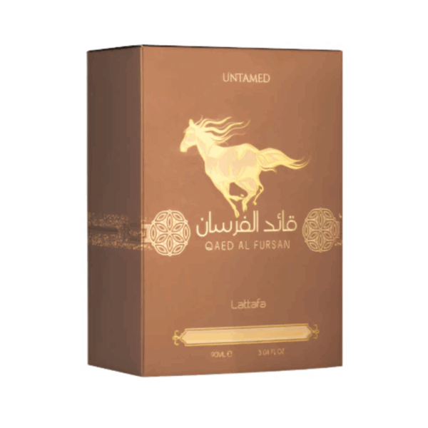 Lattafa Qaed Al Fursan Untamed Eau De Parfum 100ml Woody spicy fragrance Qaed Al Fursan Untamed by Lattafa is a woody spicy fragrance designed for both women and men who exude quiet confidence and natural charisma. Launched in 2025, this scent captures the spirit of bold individuality with a blend that is rich, complex, and unmistakably memorable. From the first spritz, you're introduced to a vibrant and spicy opening, where cinnamon, mandarin, cardamom, and nutmeg awaken the senses with warmth and zest. As the fragrance unfolds, the heart reveals an intriguing contrast – the smooth sweetness of caramel layered with lavender, geranium, clary sage, and cypress, offering a floral-herbal edge that’s both fresh and comforting.