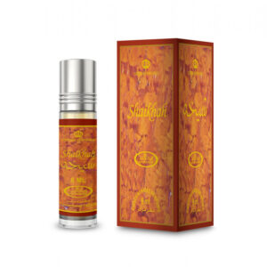 Shaikhah bottle besides brown textured box