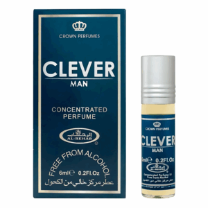 clever man bottle besides blue box