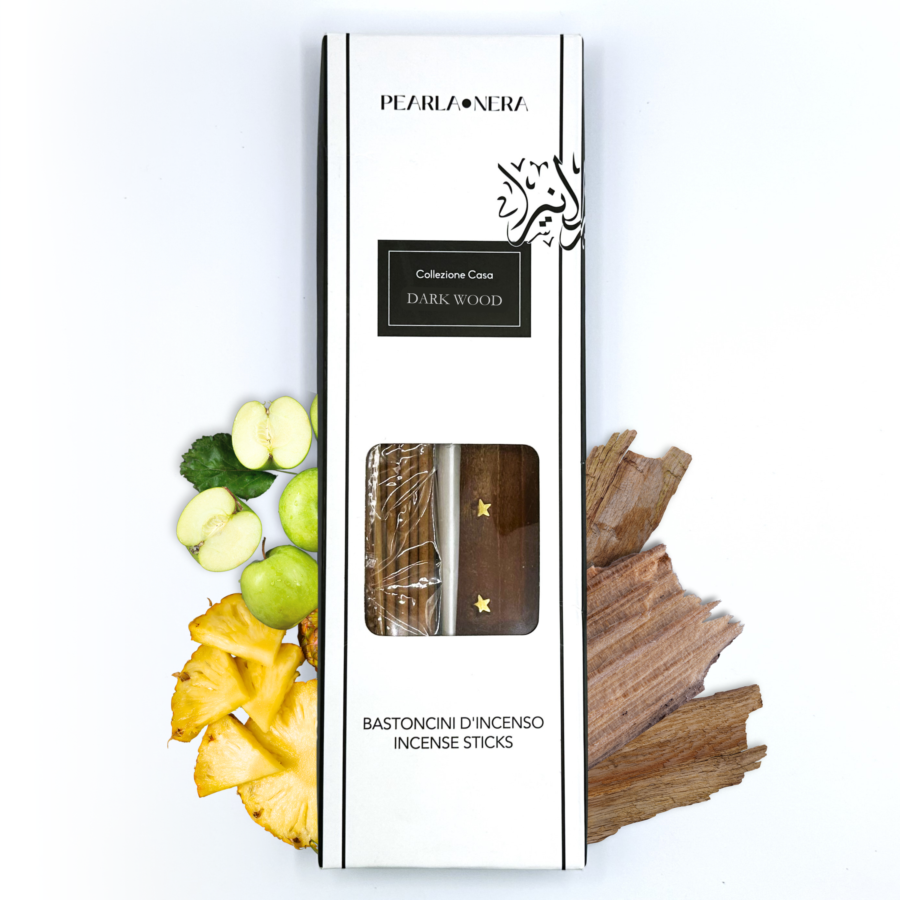 dark wood incense sticks with wooden holder by pearla nera with 40 incense sticks for aromatherapy