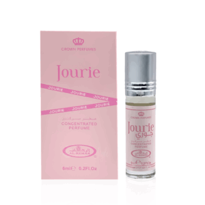 jourie oil bottle besides pink box