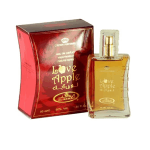 bottle edp besides the red love apple box