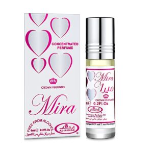 mira bottle besides white heart box