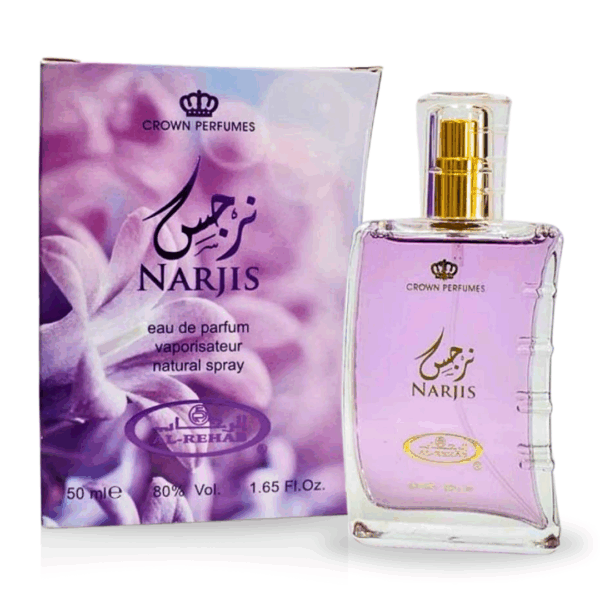 Purple bottle besides the box