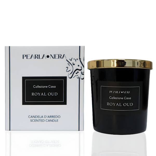 royal oud scented candle by pearla nera | tranquil amber coconut bliss with oriental spice and cedarwood long lasting fragrance for relaxation and aromatherapy eco friendly