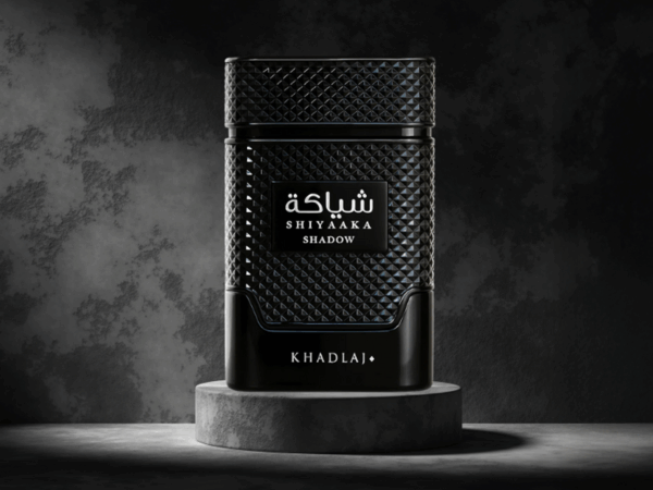 Front view of Khadlaj Shiyaaka Shadow on a podium, in dark lighting